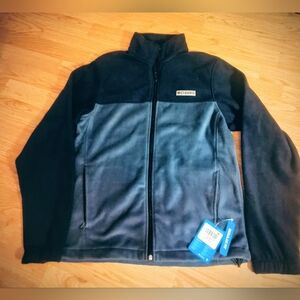 Columbia NWT Mens 2 Tone Blue Zip Up Fleece Jacketz Sz S, MSRP $46